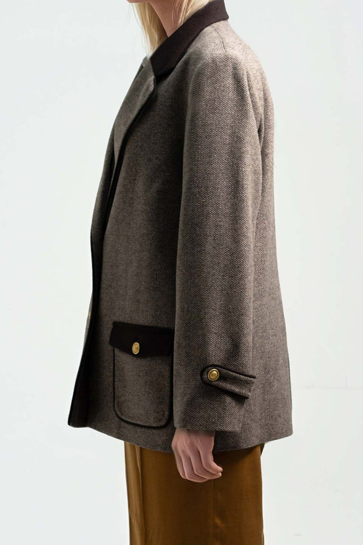 Contrast Collar Blazer