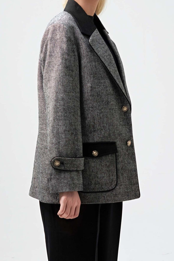Contrast Collar Blazer