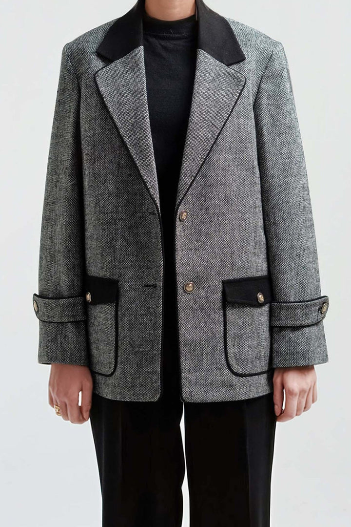 Contrast Collar Blazer