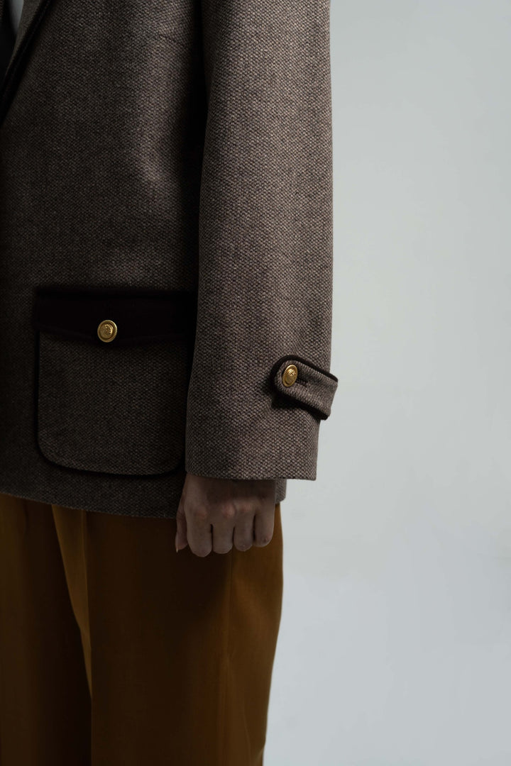 Contrast Collar Blazer
