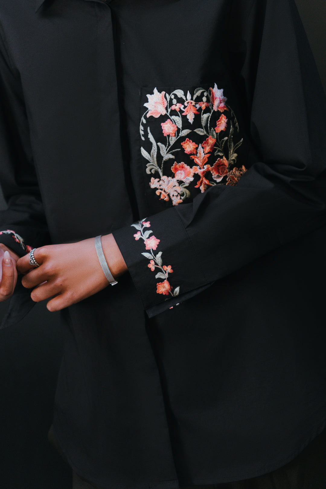 Black Embroidered Shirt