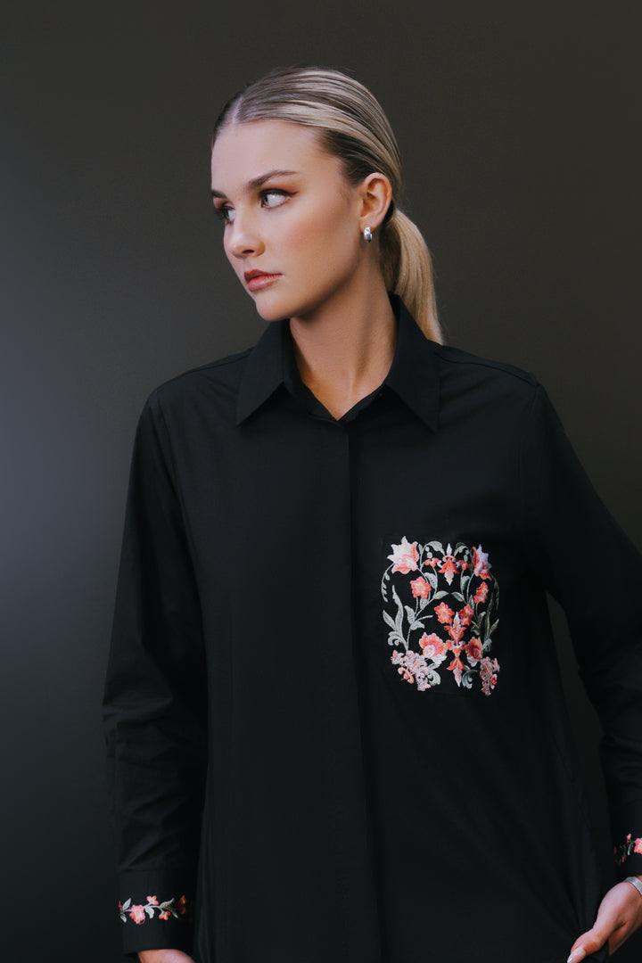 Black Embroidered Shirt