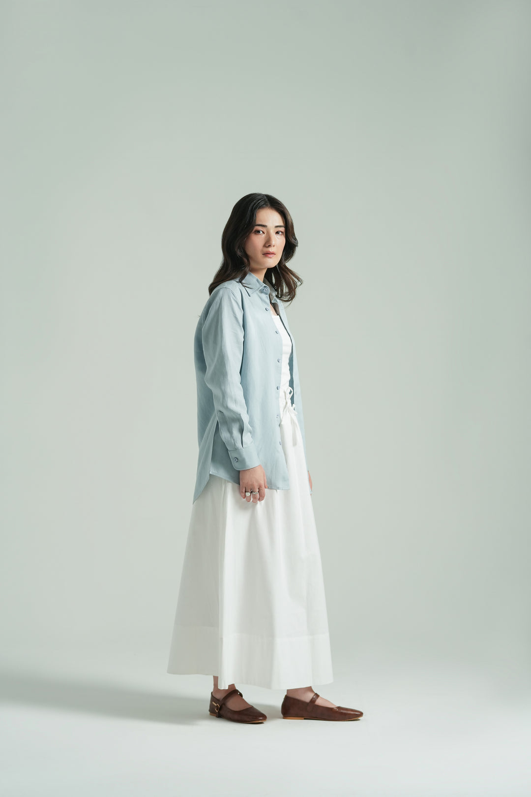Ice Blue Linen Shirt