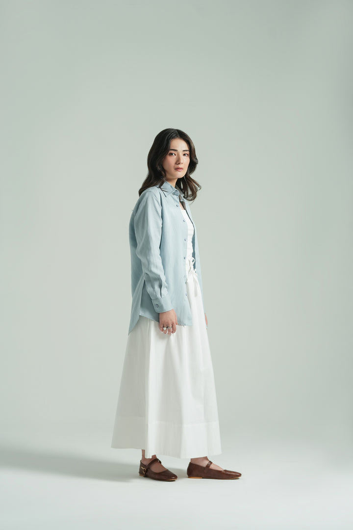 Ice Blue Linen Shirt