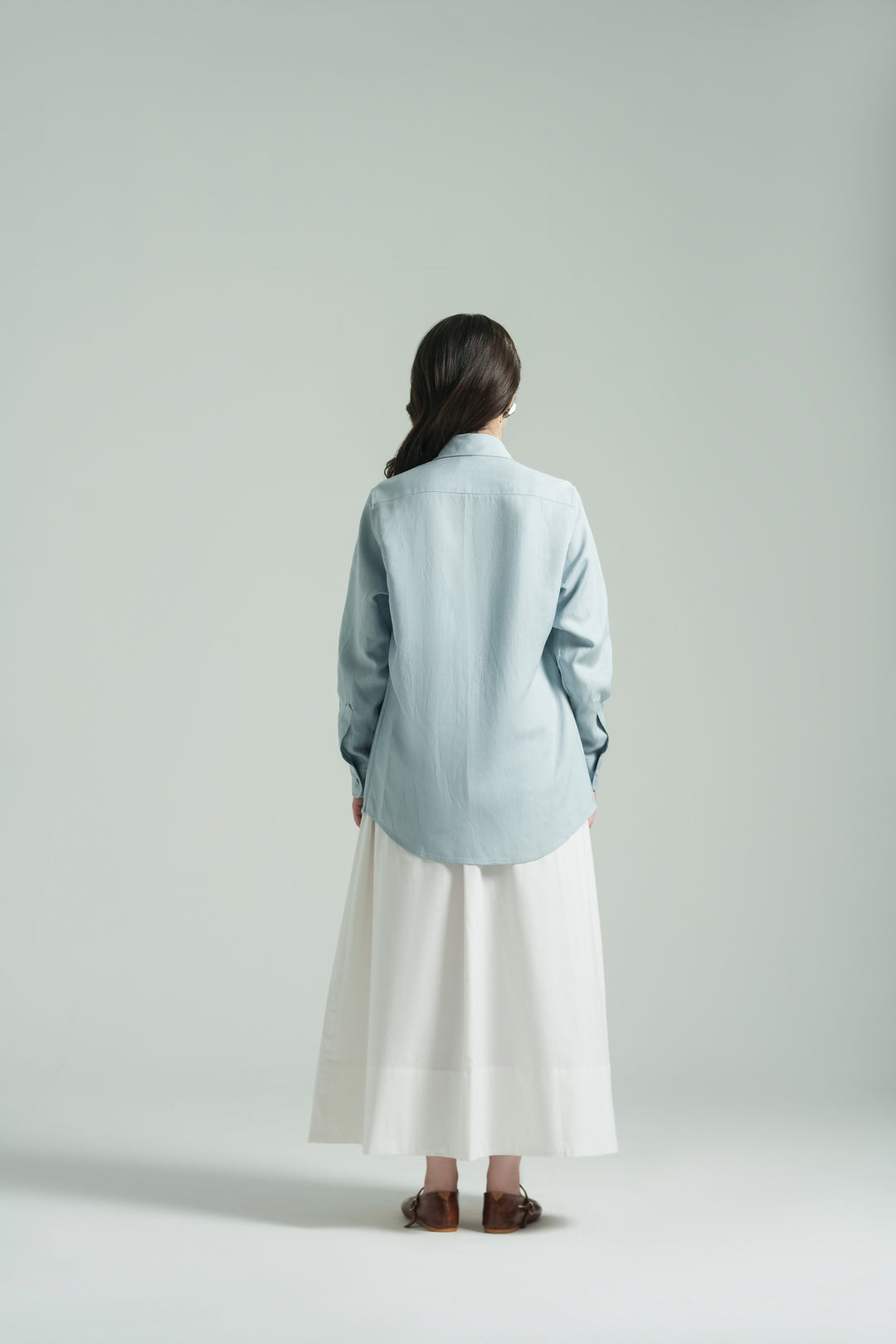 Ice Blue Linen Shirt
