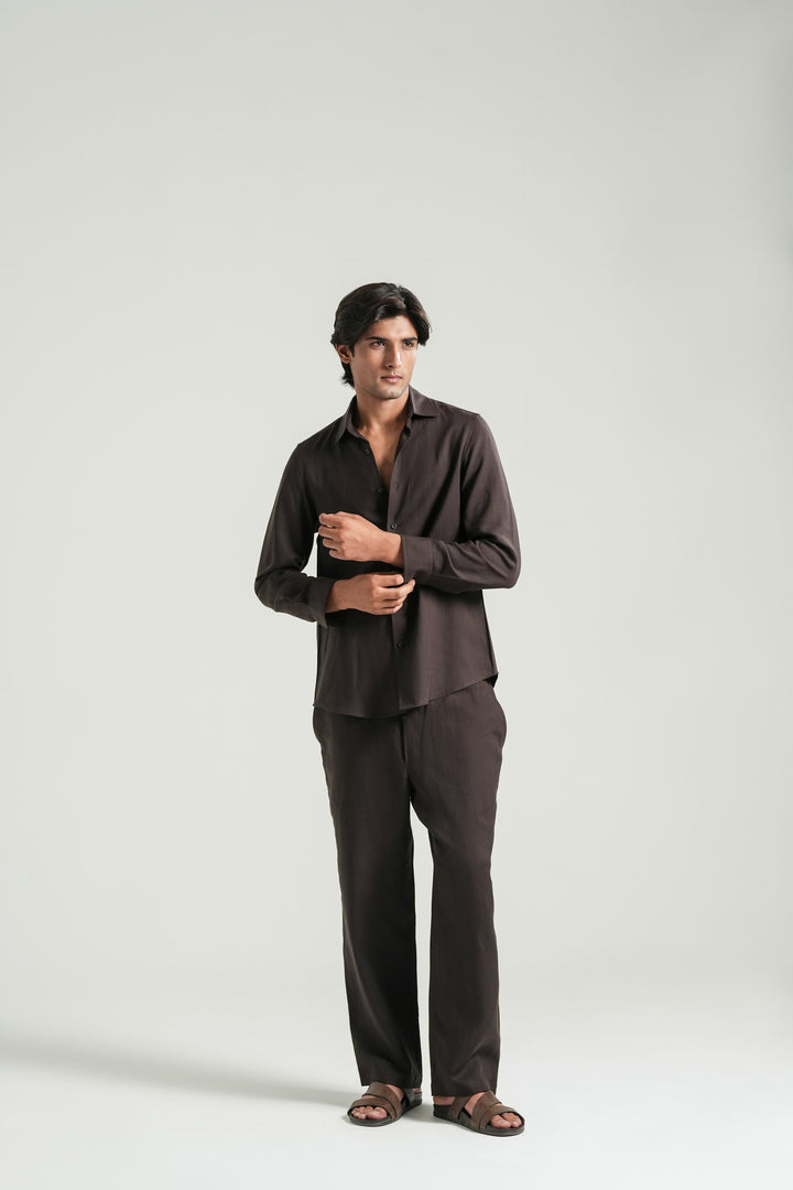 Dark Brown Linen Shirt
