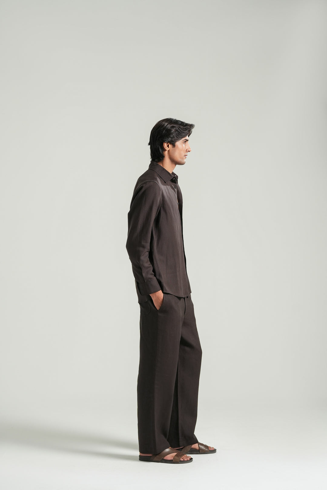 Dark Brown Linen Shirt