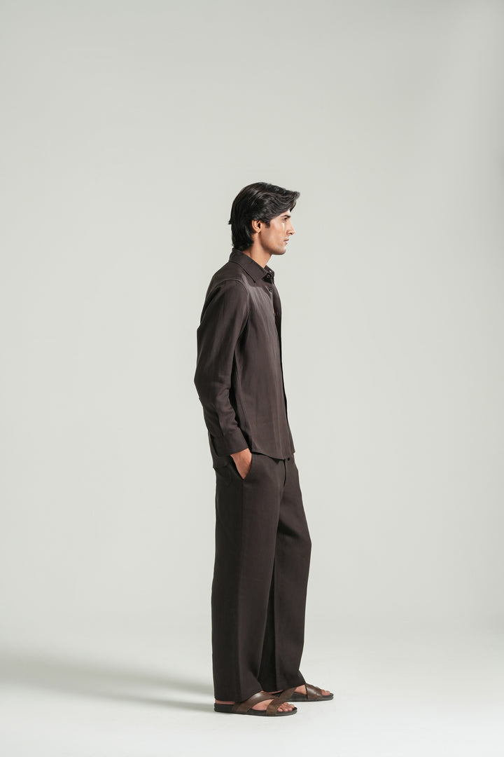 Dark Brown Linen Shirt