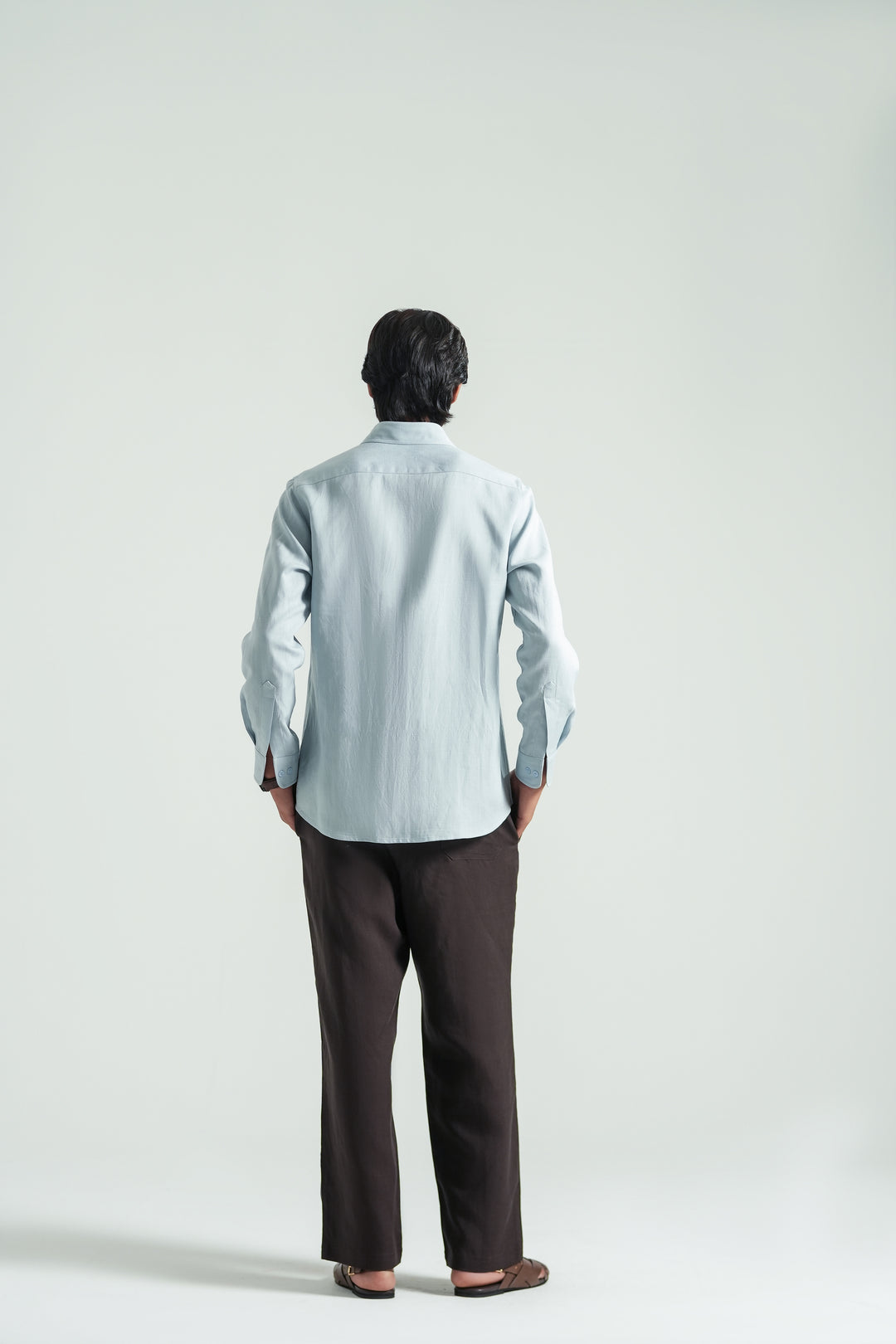 Ice Blue Linen Shirt