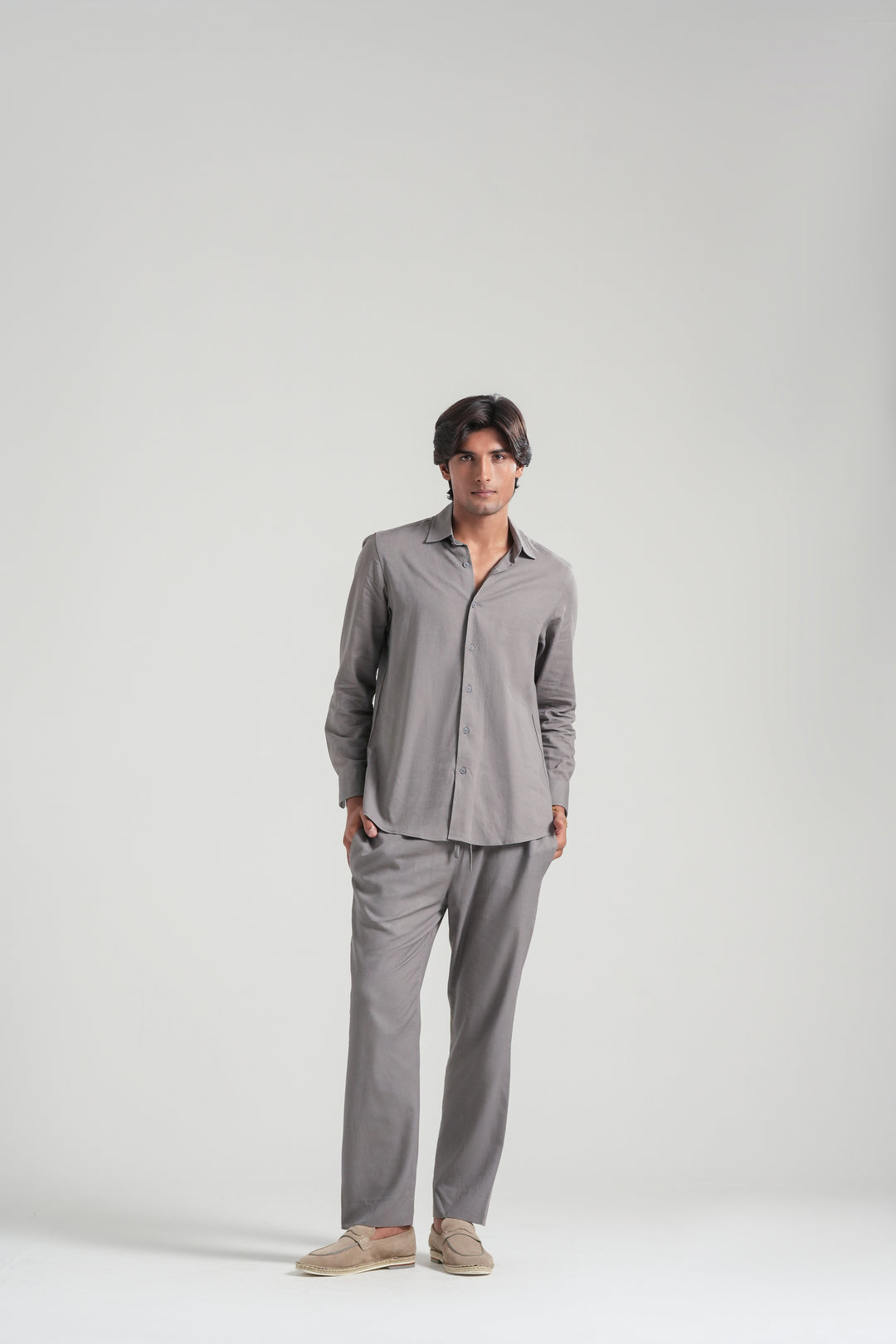 Grey Linen Co-Ord Set