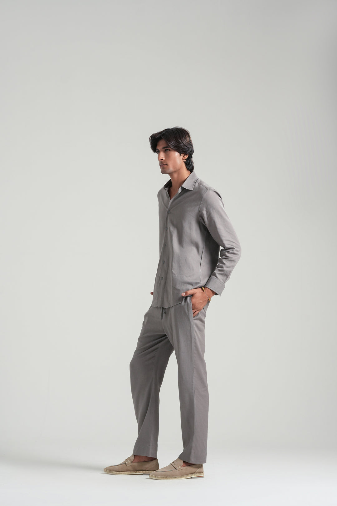 Grey Linen Co-Ord Set