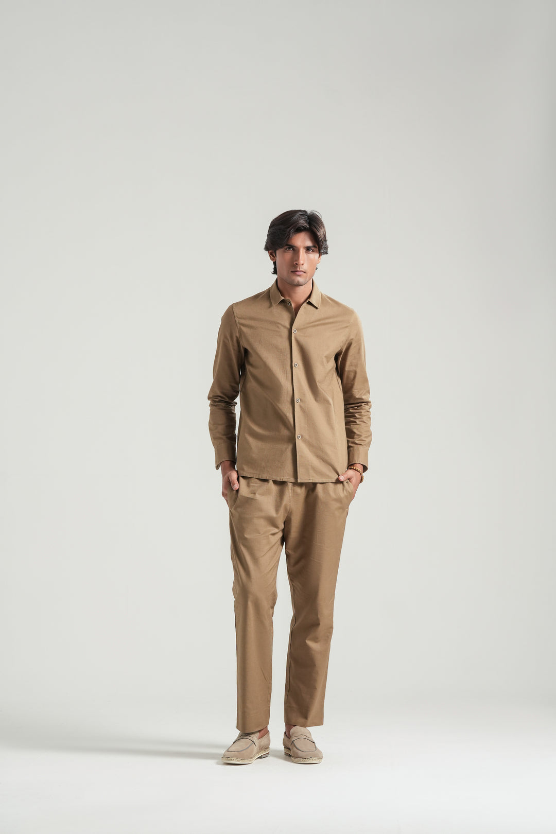 Brown Linen Co-Ord Set