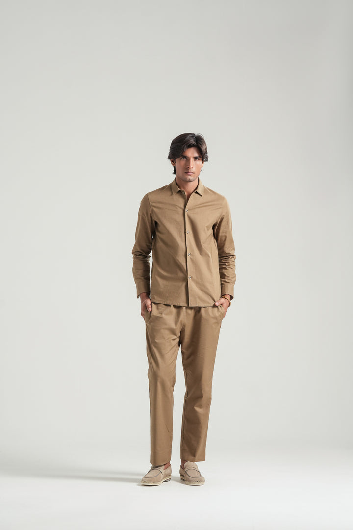 Brown Linen Co-Ord Set