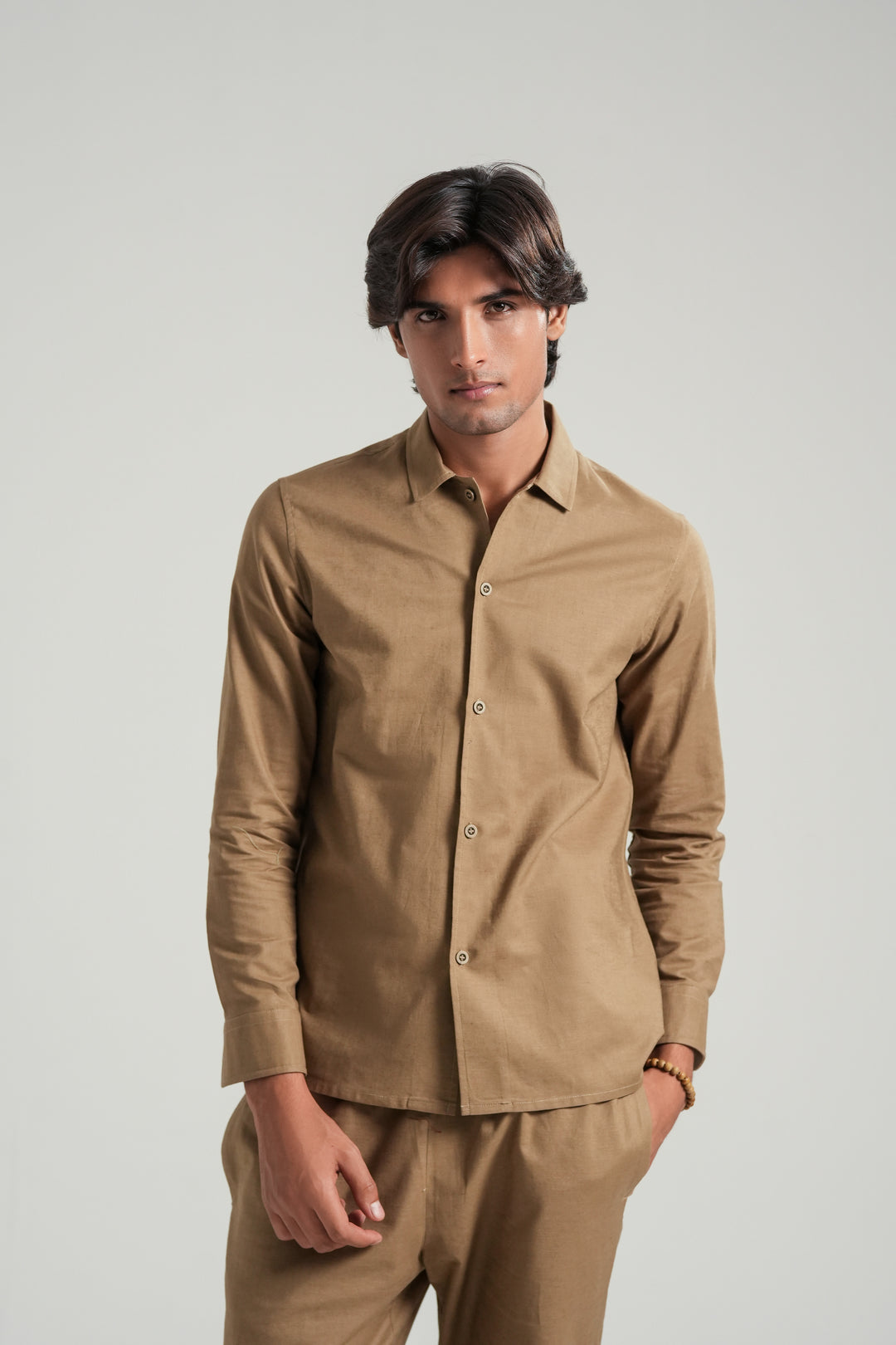 Brown Linen Co-Ord Set