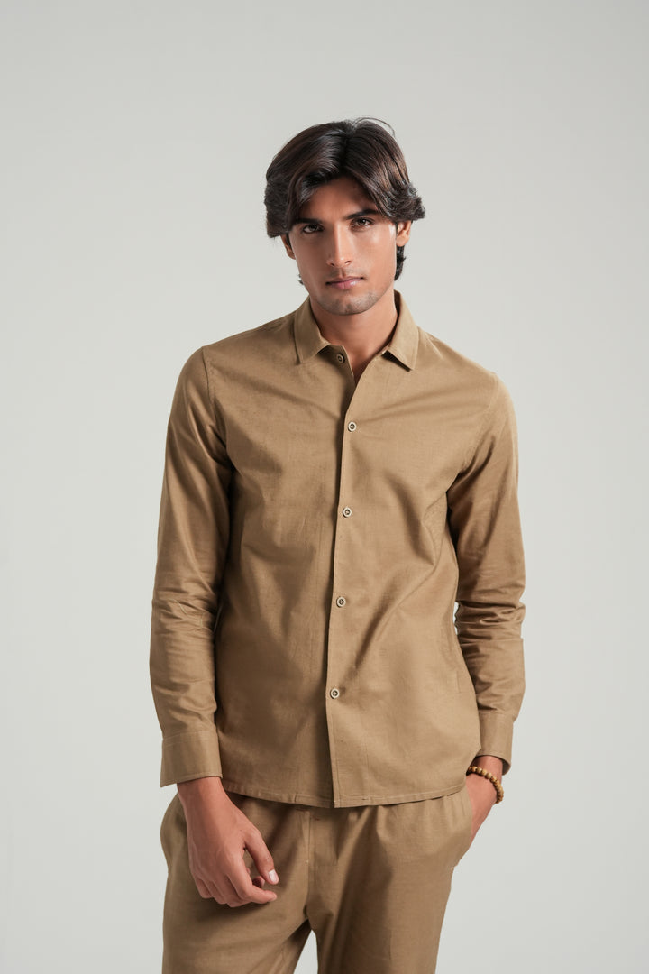 Brown Linen Co-Ord Set