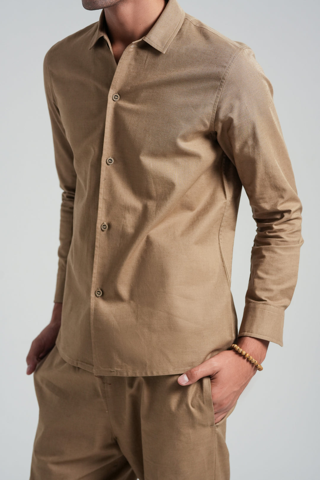 Brown Linen Co-Ord Set