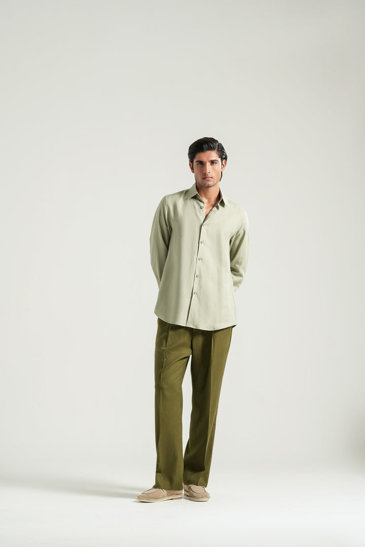 Pistachio Linen Shirt