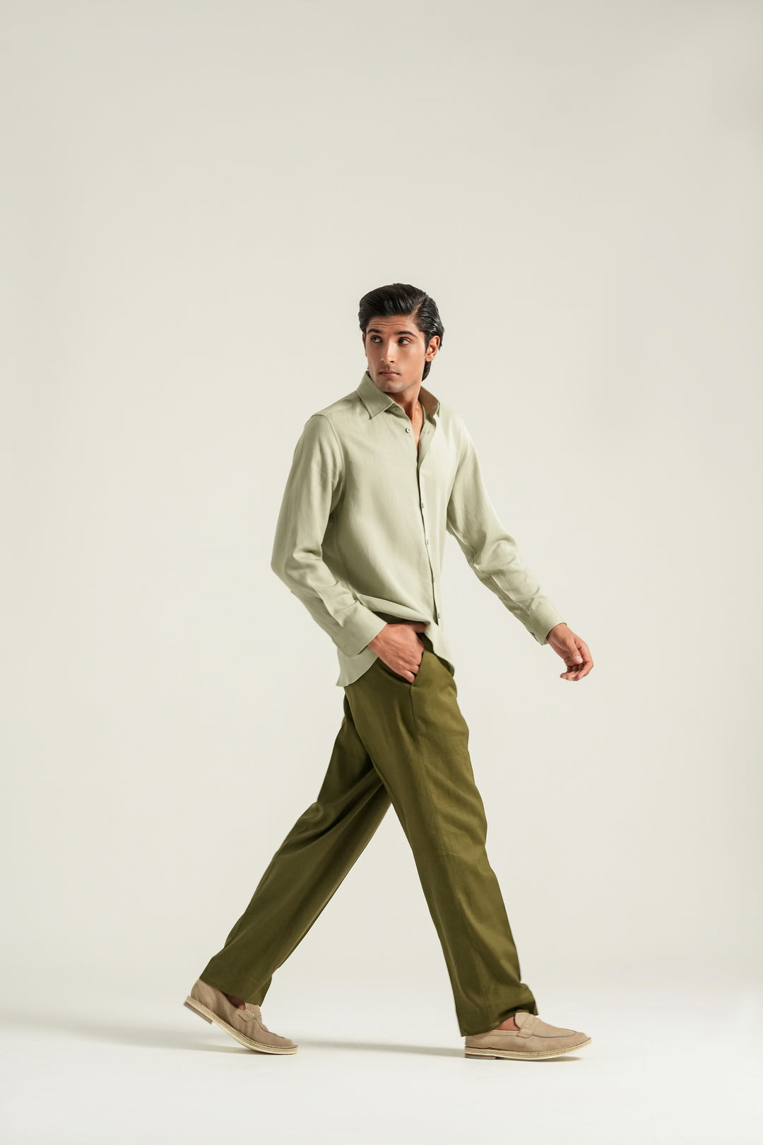 Pistachio Linen Shirt