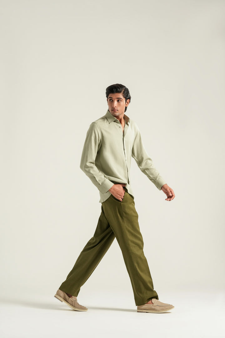 Pistachio Linen Shirt