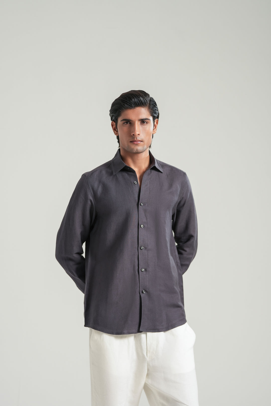 Dark Purple Linen Shirt