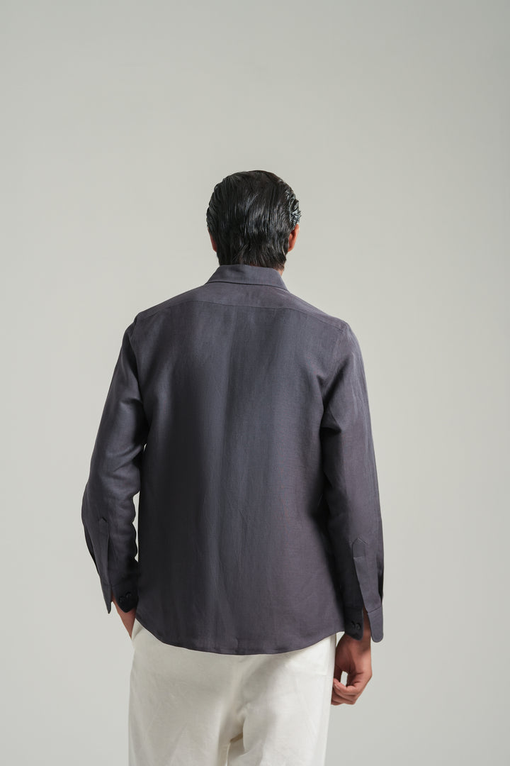 Dark Purple Linen Shirt