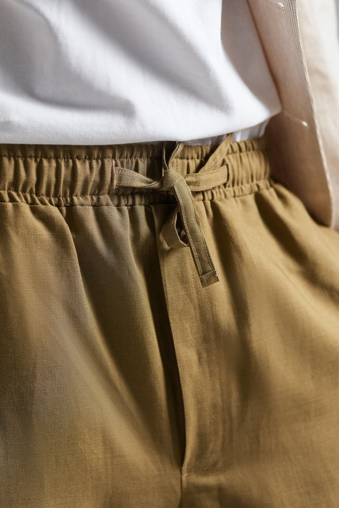 Olive Mustard Linen Loose Fit Trouser