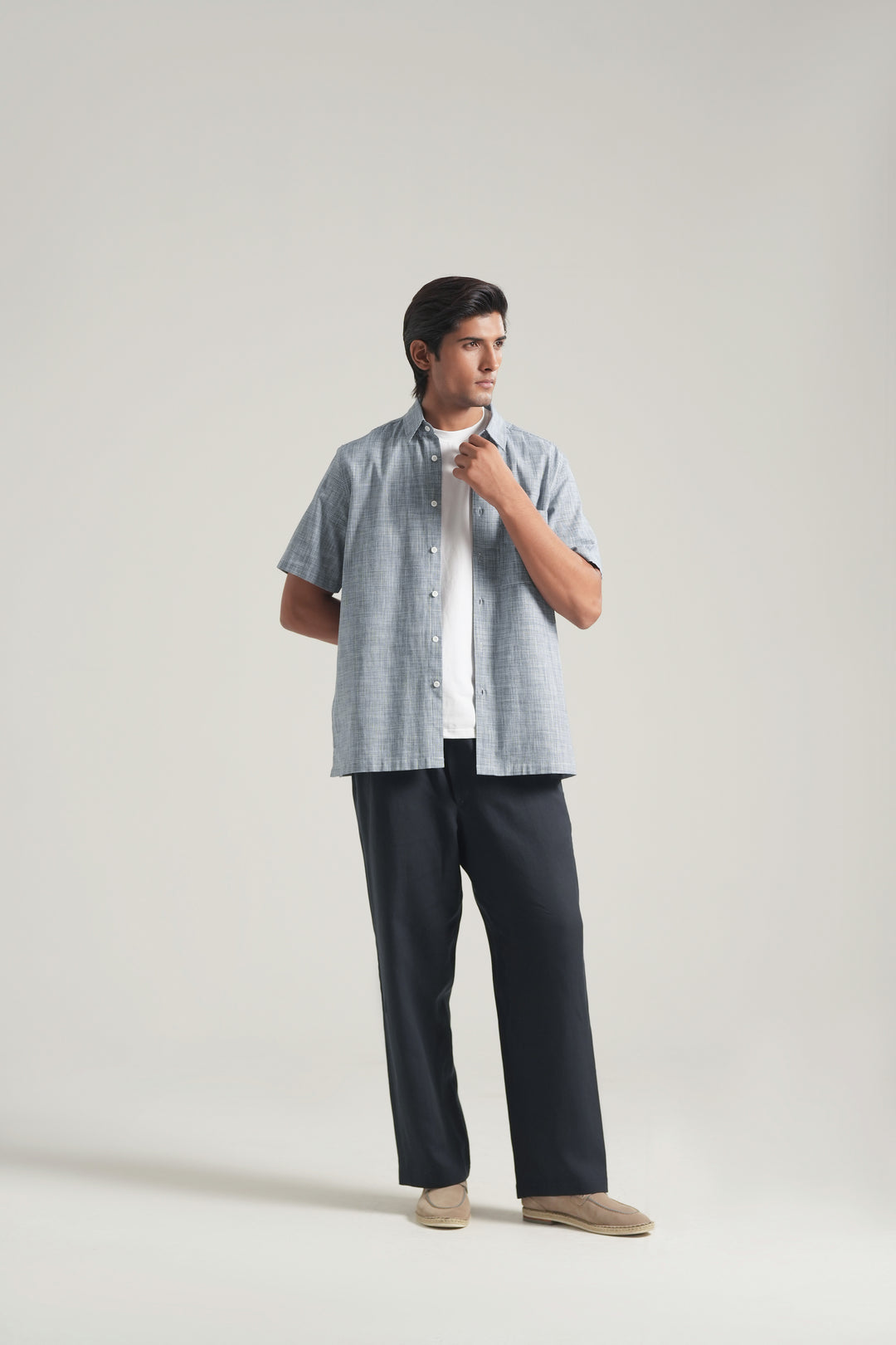Blue Short Sleeves Shirt
