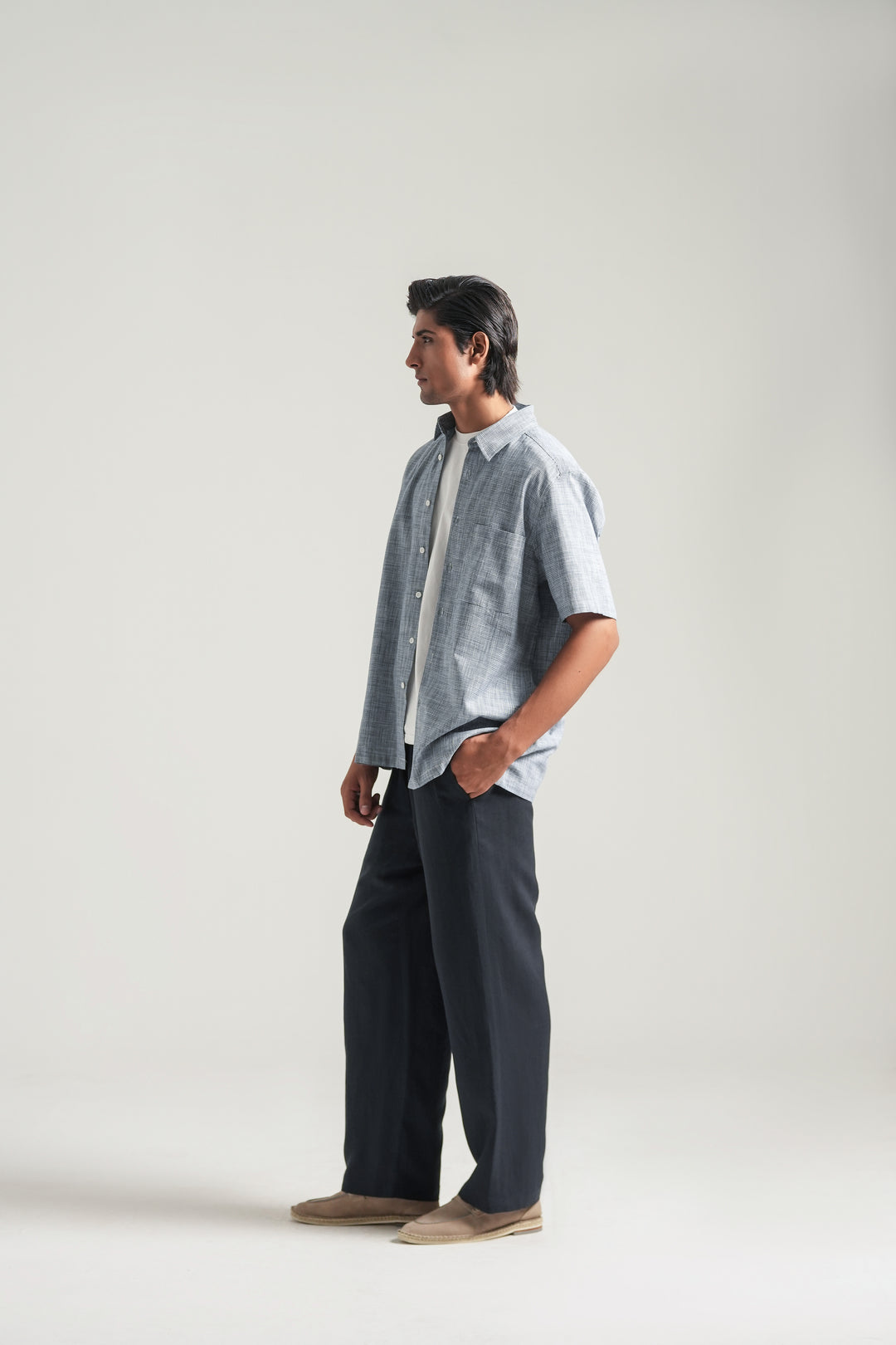 Blue Short Sleeves Shirt