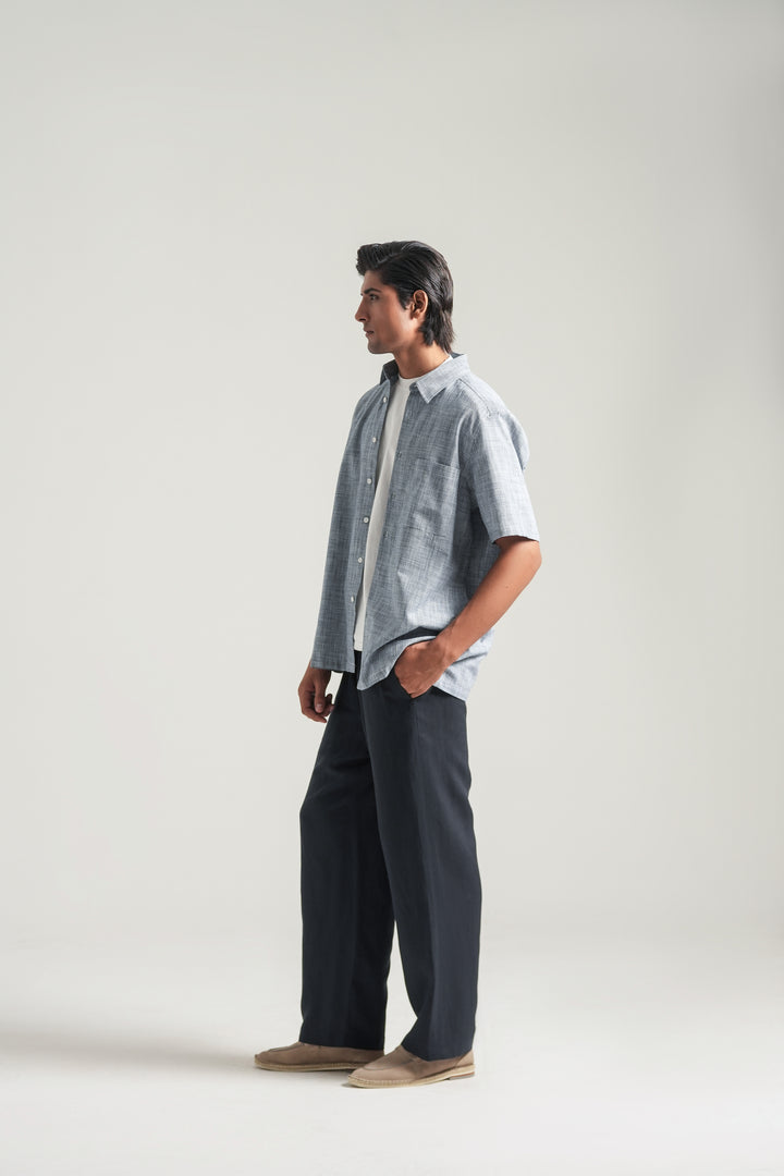 Blue Short Sleeves Shirt