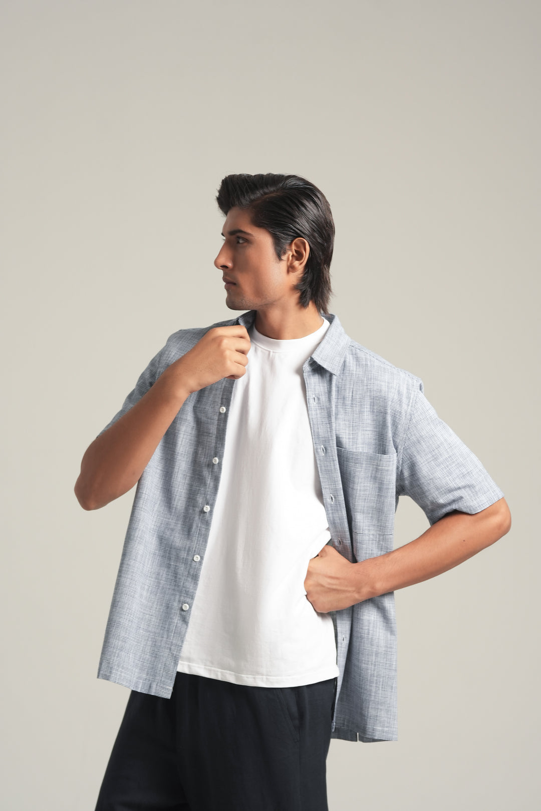 Blue Short Sleeves Shirt