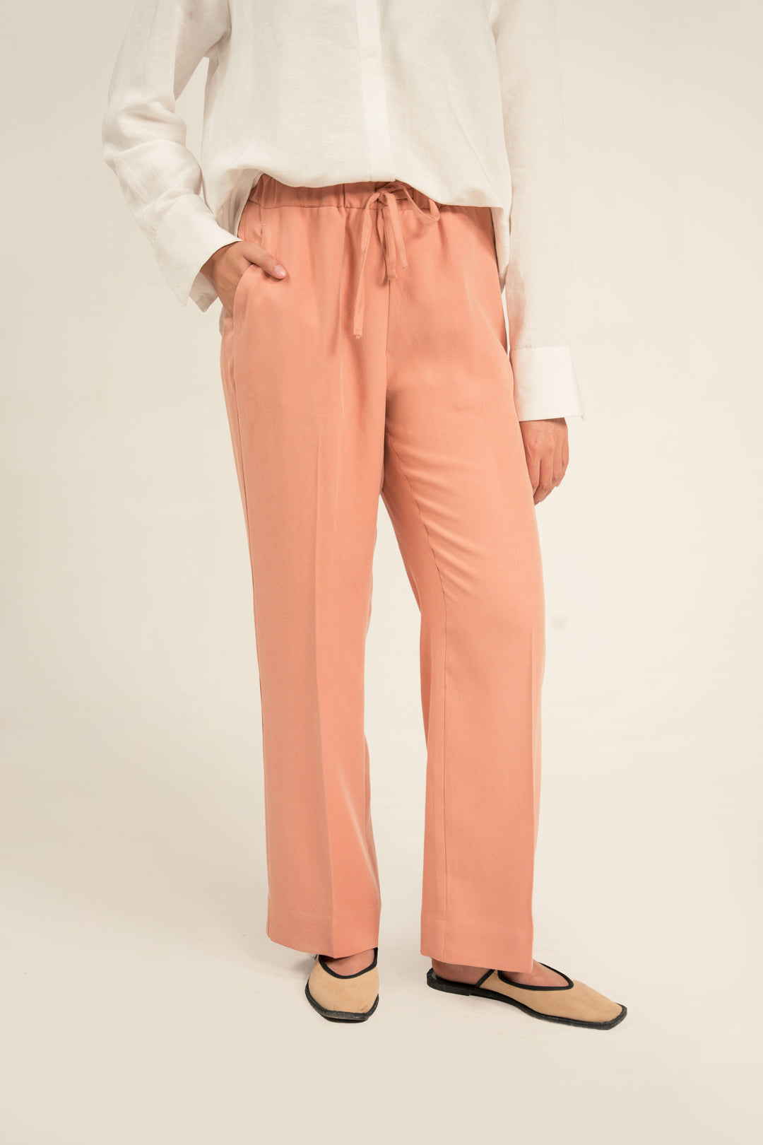 Light Peach Straight Fit Trouser