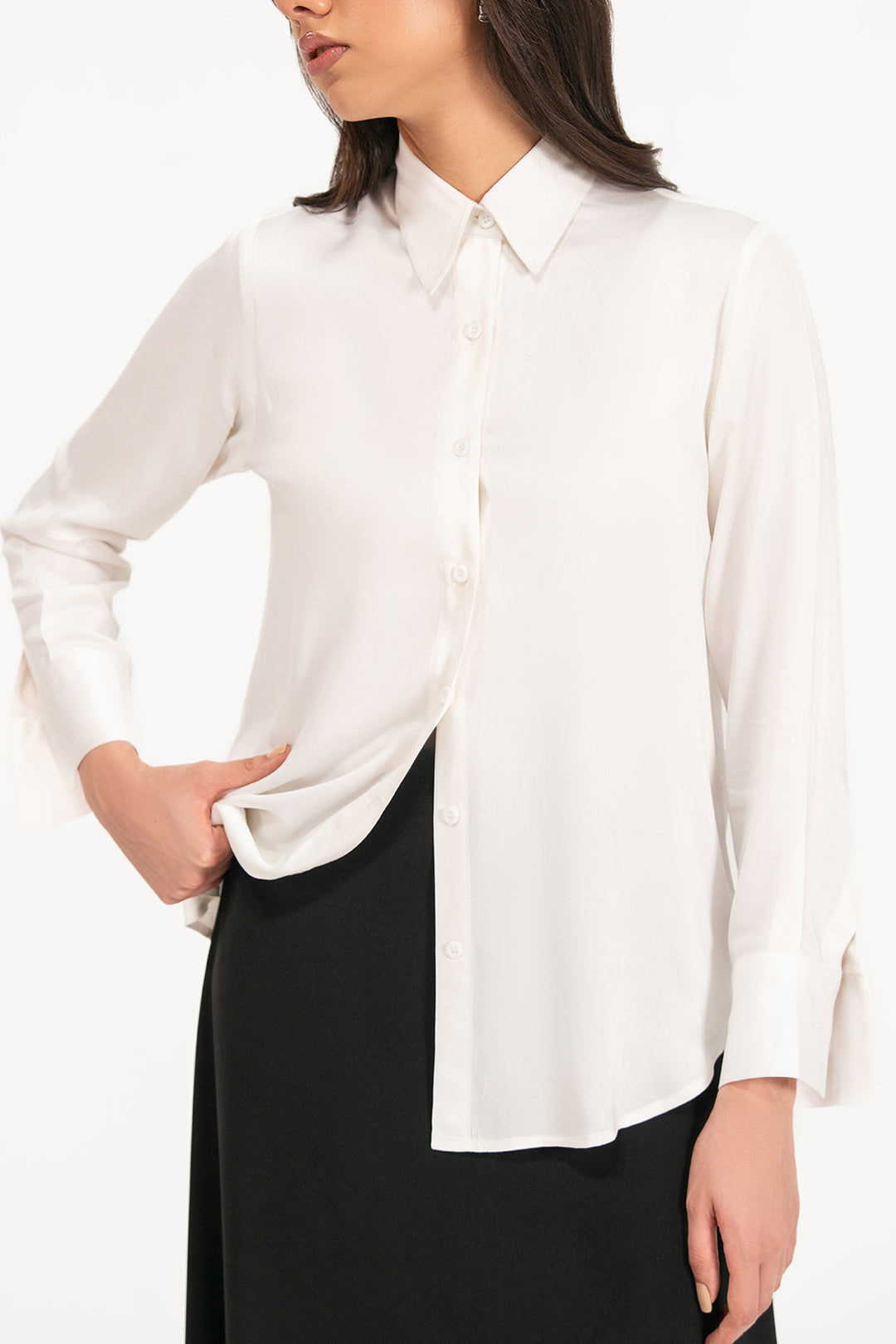 White Satin Shirt