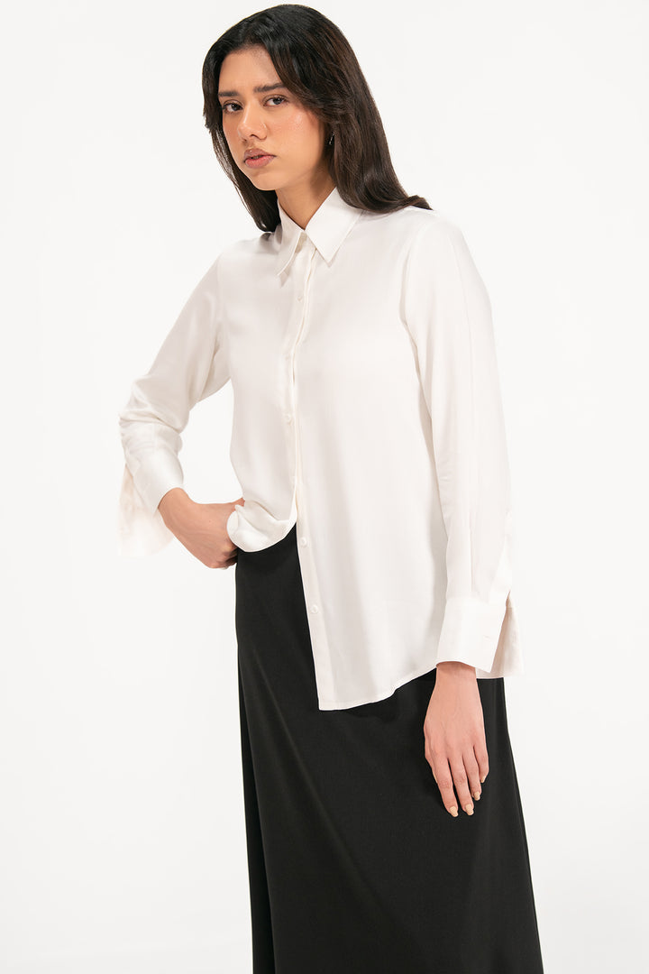 White Satin Shirt