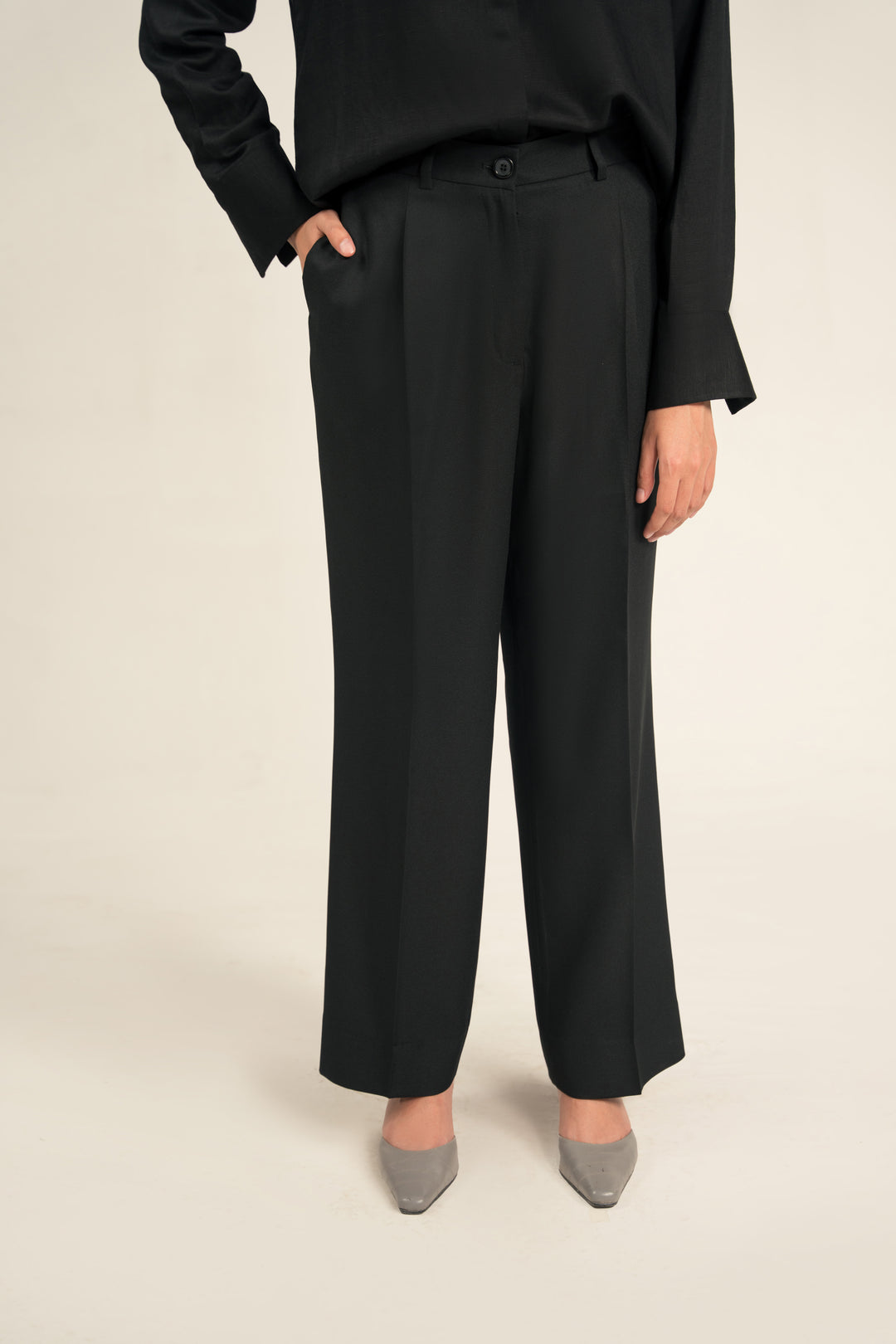 Black Straight Fit Trouser