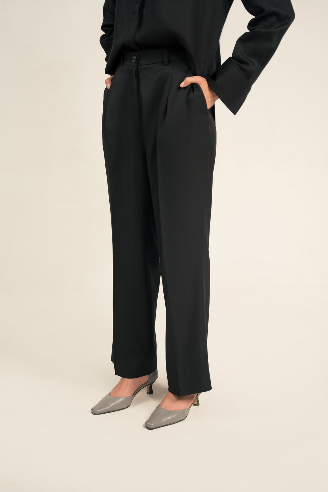 Black Straight Fit Trouser