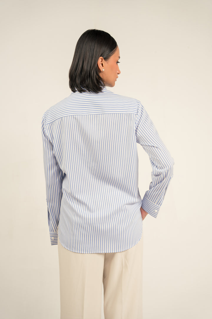 Blue Striped Shirt Women