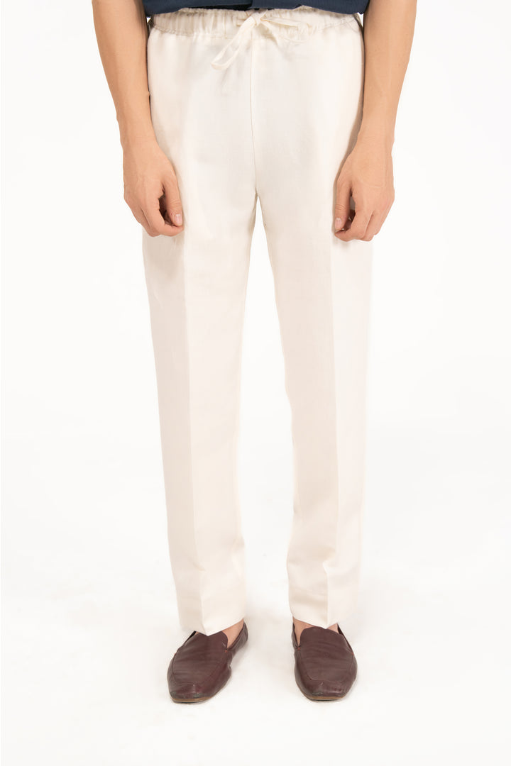 Offwhite Linen Trouser