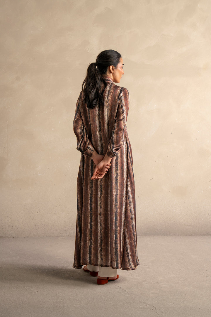 Brown Printed Long Dress