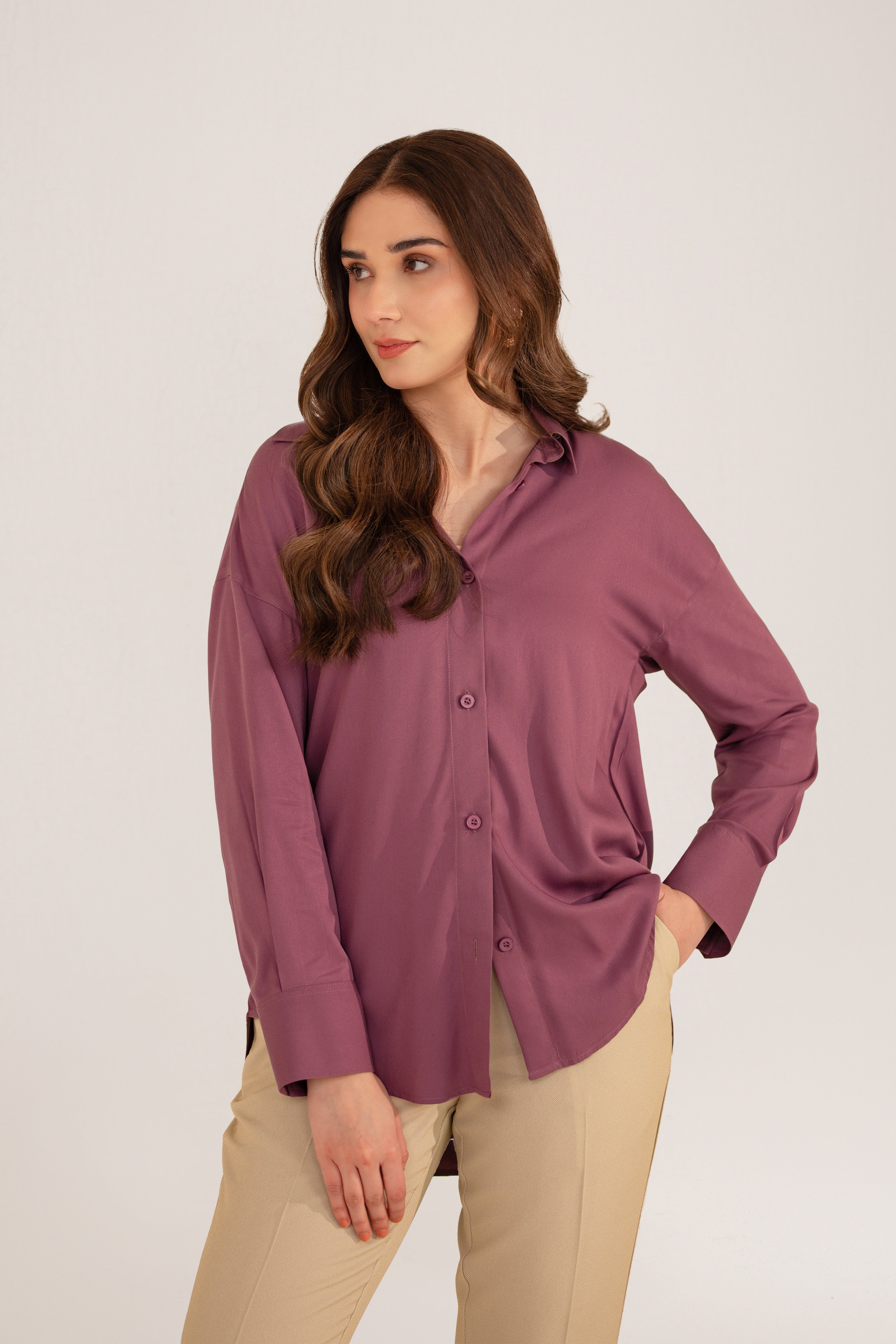 Mauve Poly Cotton Shirt price