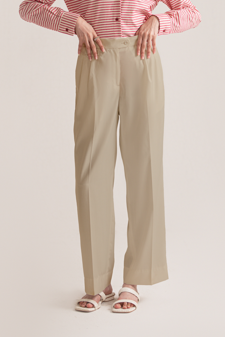 Beige Straight Fit Trouser price