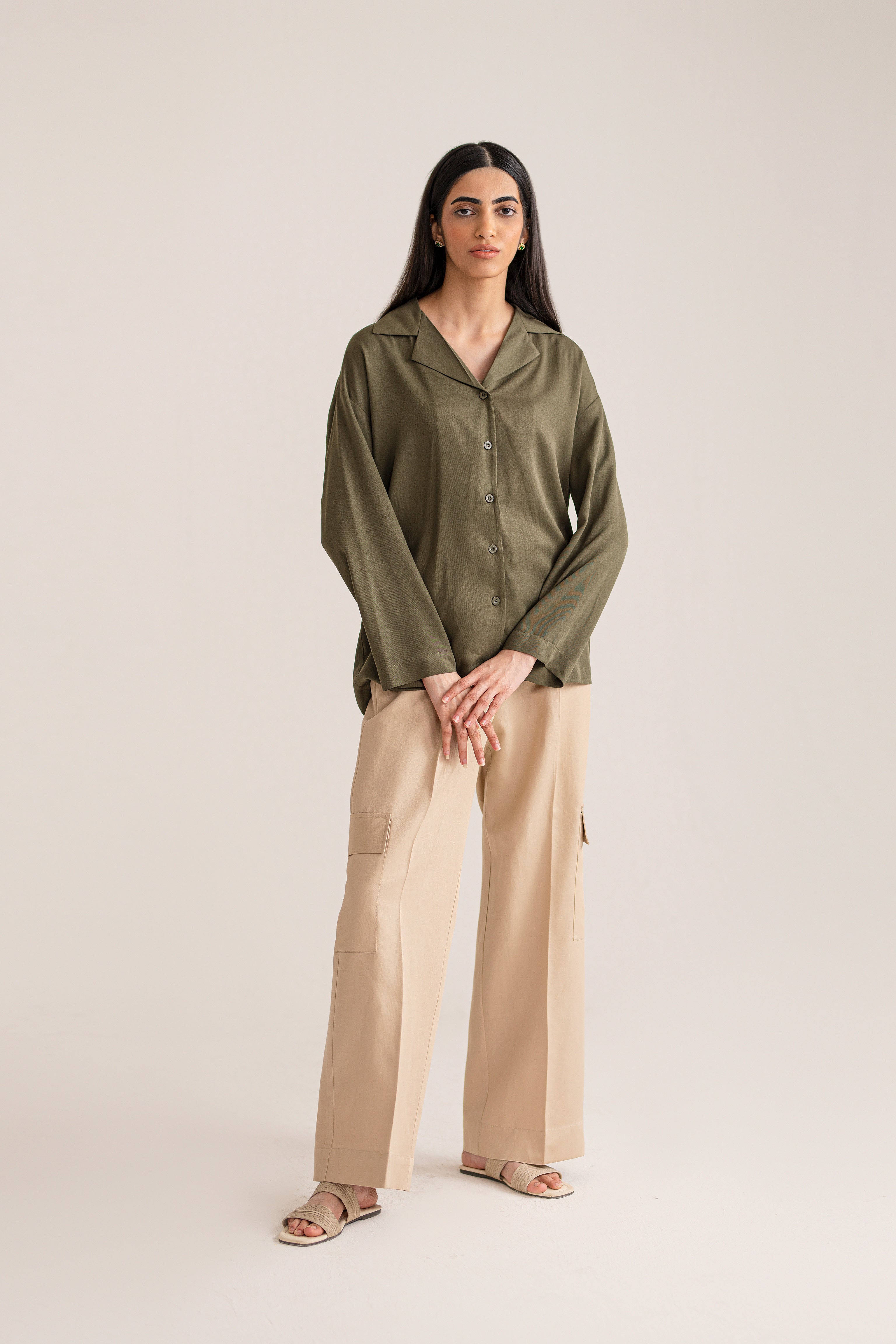 Olive Full Sleeve Resort Shirt