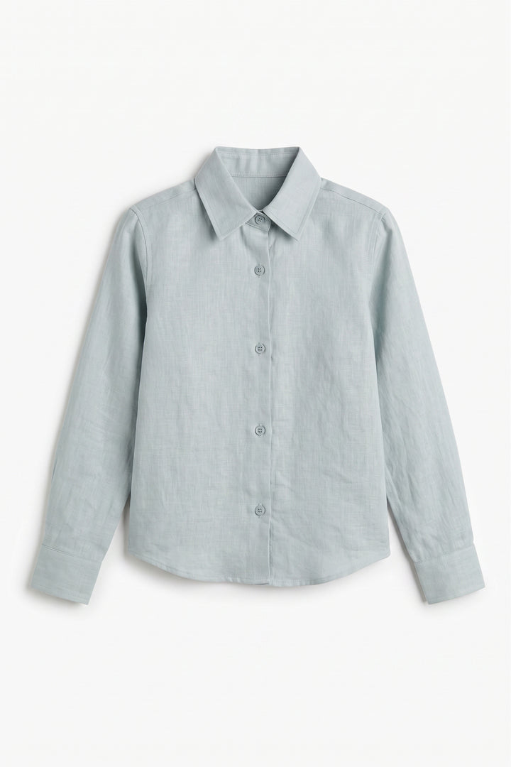 Ice Blue Linen Shirt