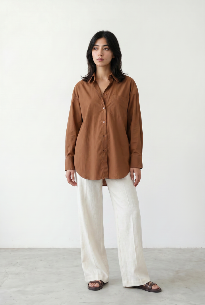 Choclate Brown Cotton Shirt