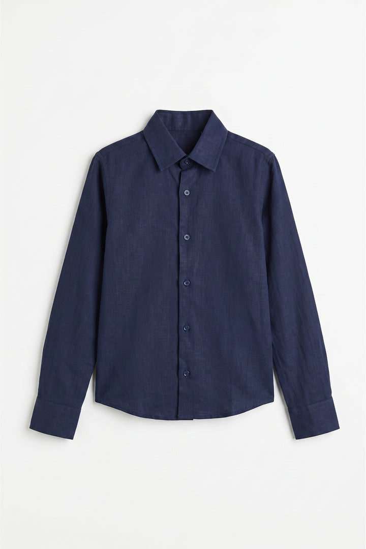 Navy Linen Shirt