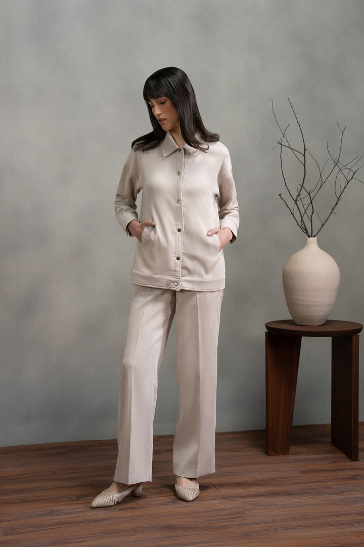 Offwhite Corduroy Co-ord Set