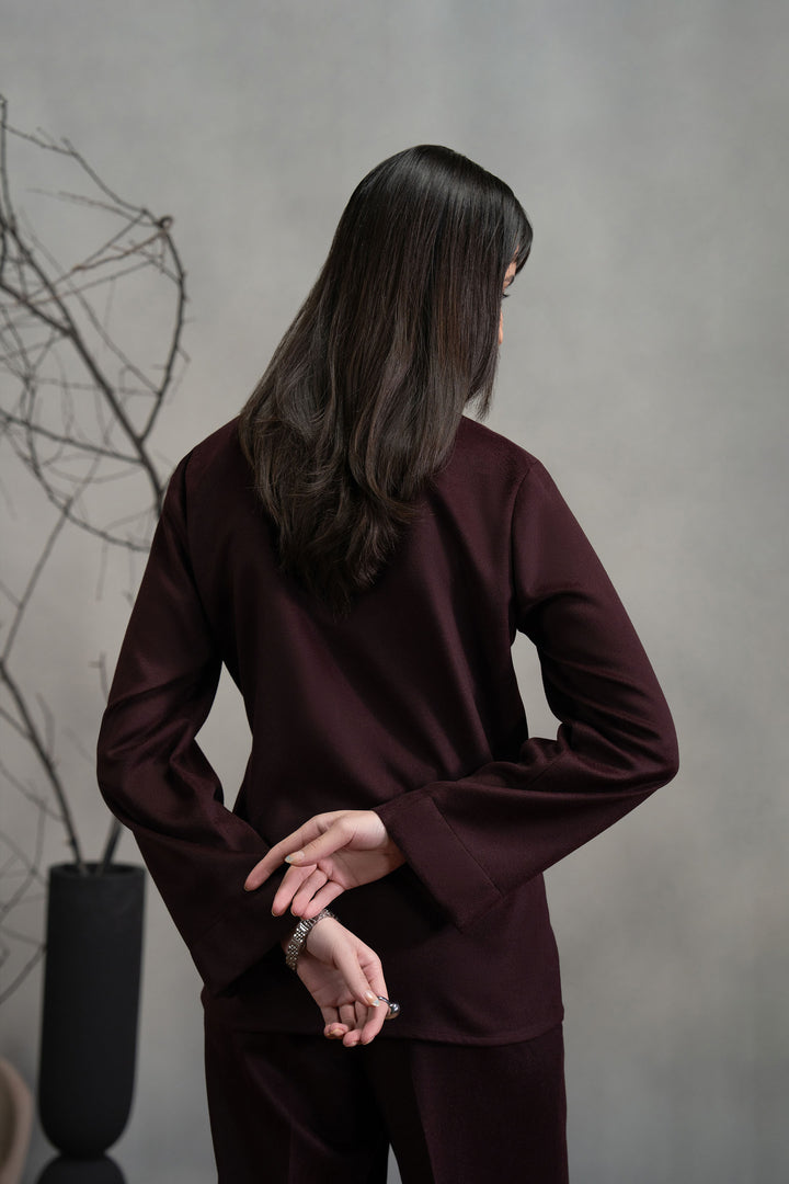 Maroon Wool Kimono