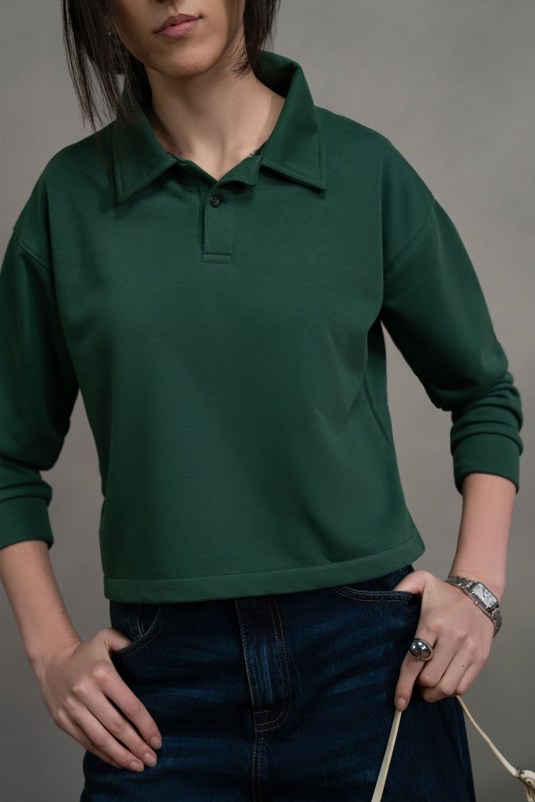 Bottle Green Knitted Polo