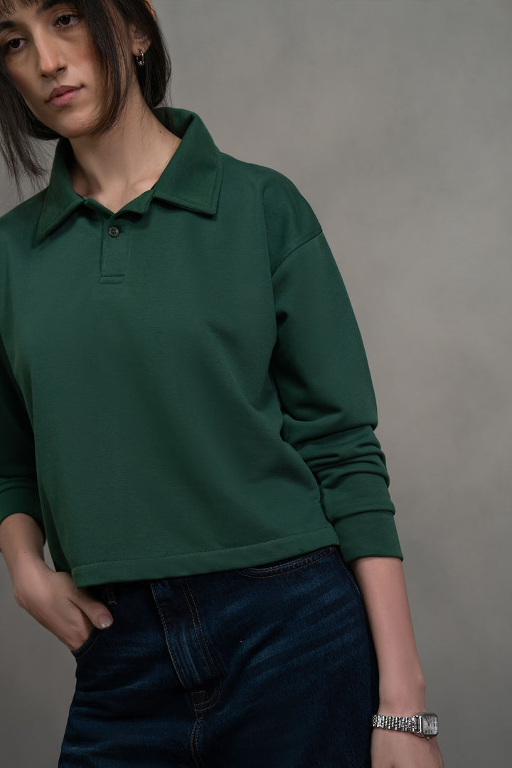 Bottle Green Knitted Polo