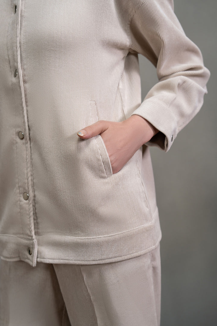 Offwhite Corduroy Co-ord Set