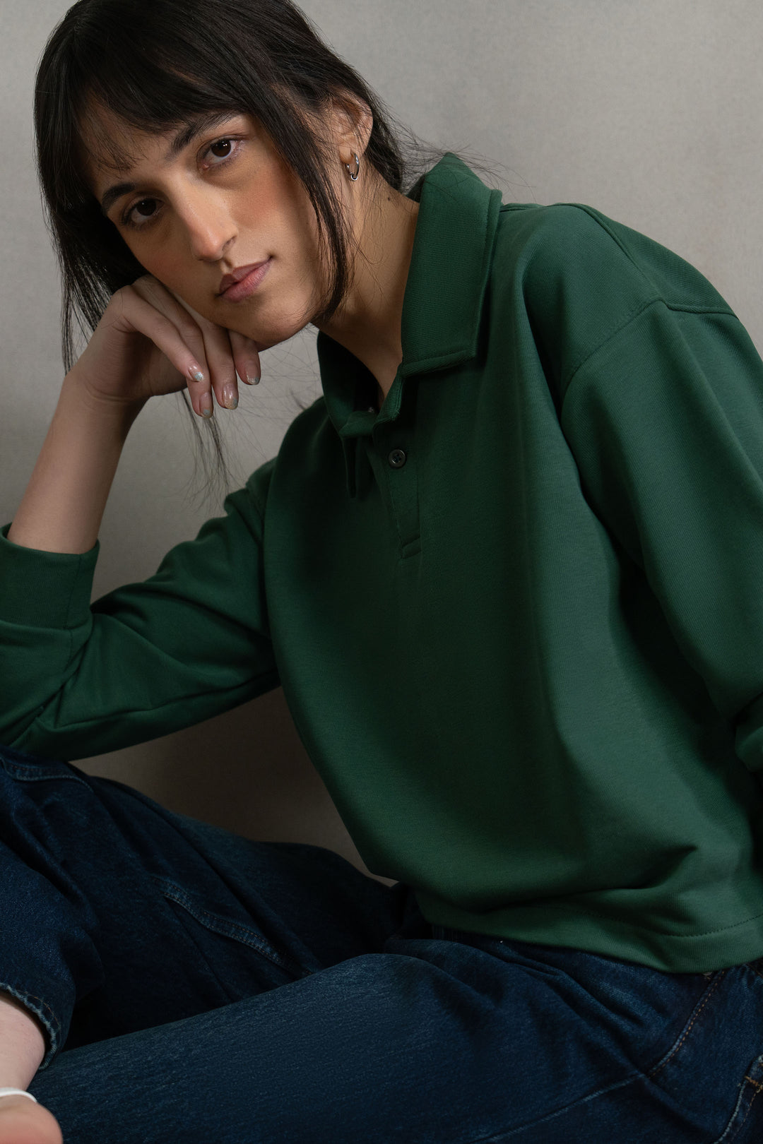 Bottle Green Knitted Polo